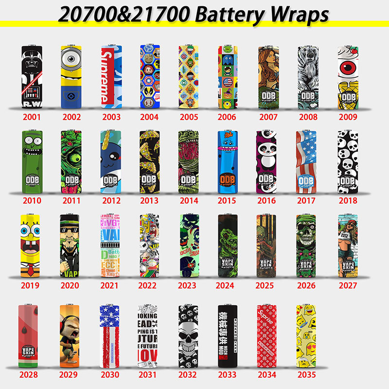 5pcs 20700&21700 Battery Wrappers