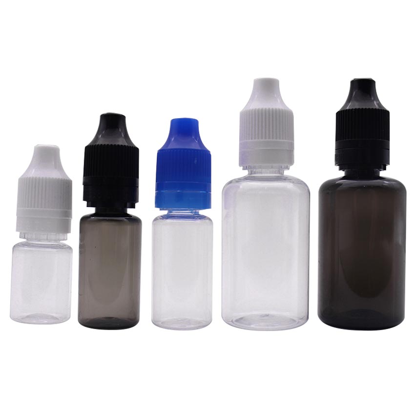 100pcs PET Empty Ejuice Dropper Bottles With CRC 5ml/10ml/30ml