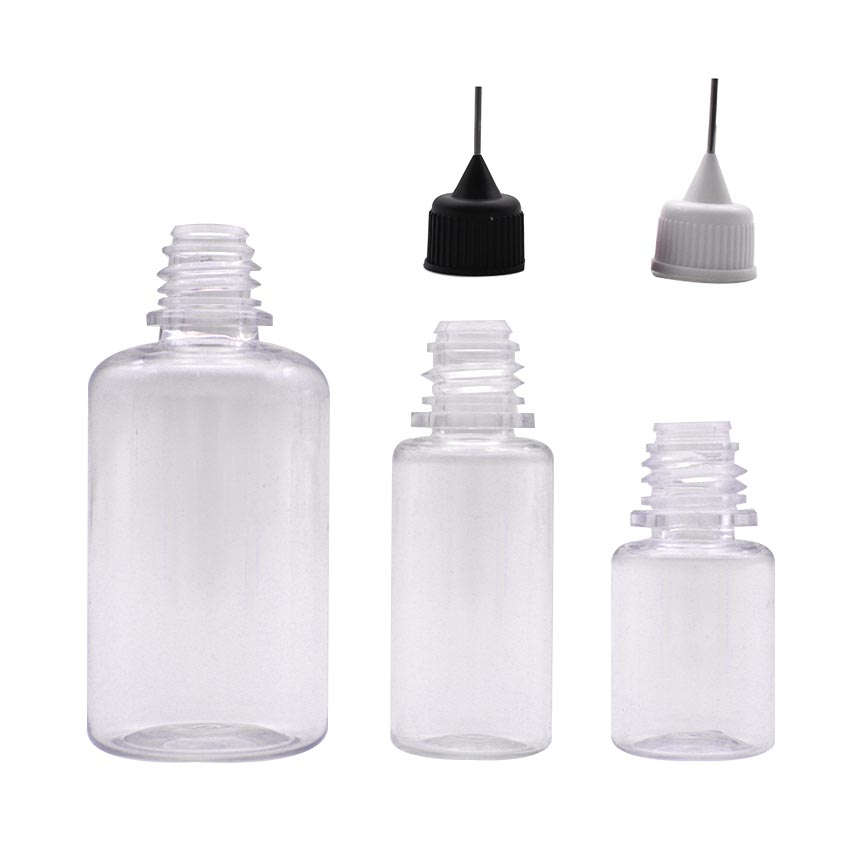 100pcs PET Empty Plastic Squeezable Liquid Dropper Filling Bottles with Needle Tip 10ml/15ml/30ml