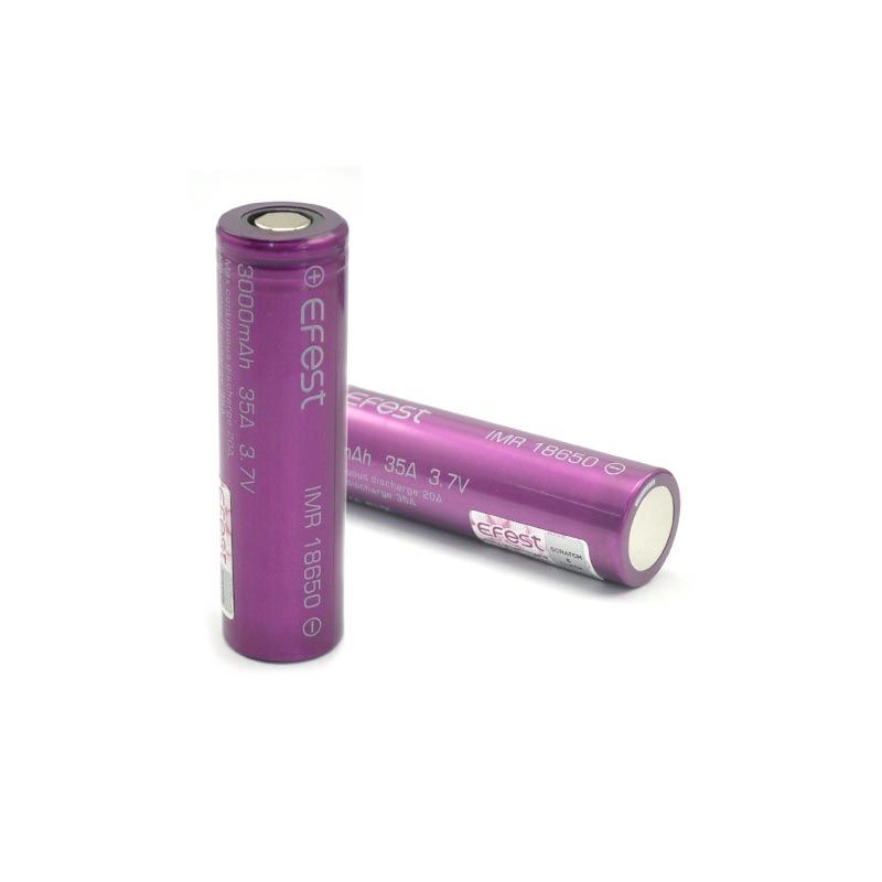 2pc Efest IMR 18650 3000mAh 35A Flat Top Li-ion Rechargeable Battery