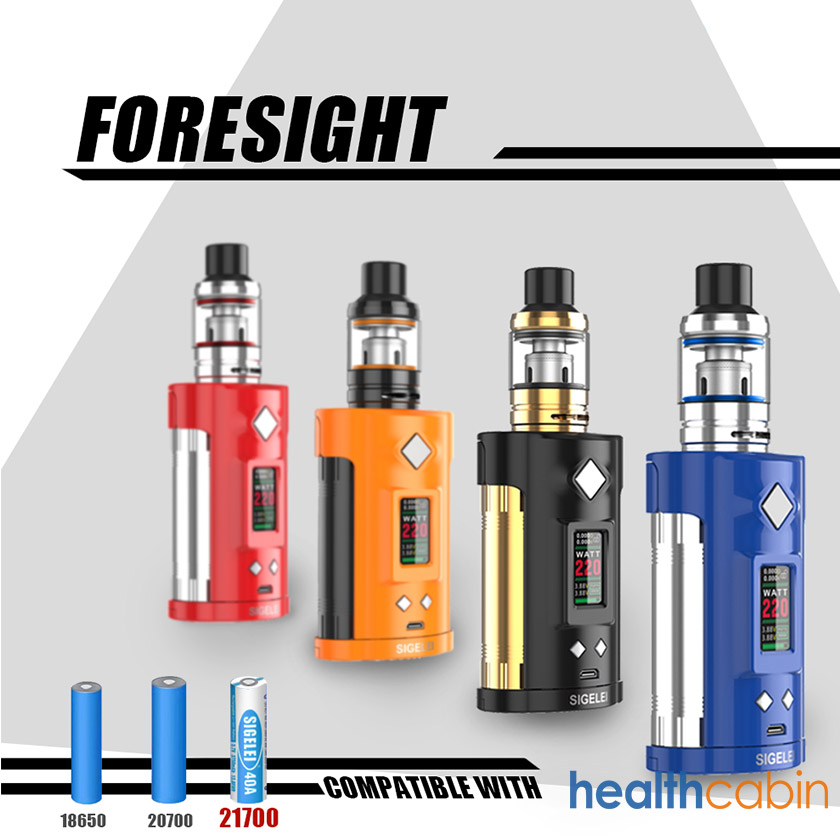 Sigelei Foresight 220W Box Mod Compatible with 21700, 20700,18650 Battery