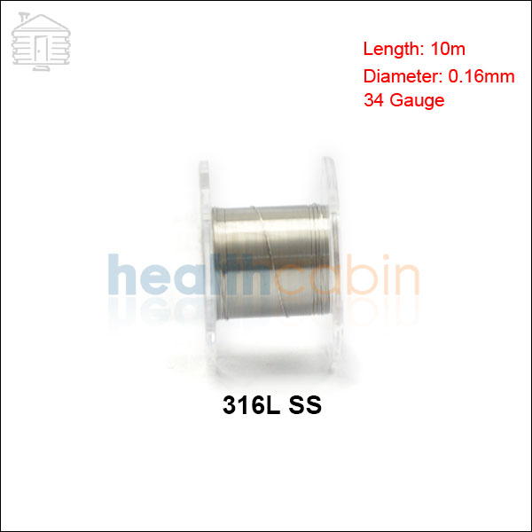 #1 316L SS Heating Resistance Wire 0.16mm/34Ga (10m/Spool)