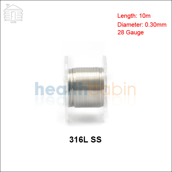 #4 316L SS Heating Resistance Wire 0.30mm/28Ga (10m/Spool)