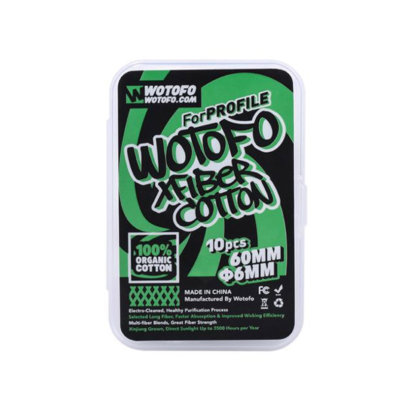10pcs Wotofo Xfiber Cotton 6mm (for Profile RDA&Profile Unity RTA)
