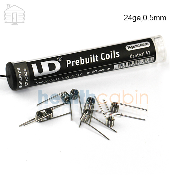 10pc UD Kanthal Prebuilt Coils Wire Shot Package (24ga,0.5mm)