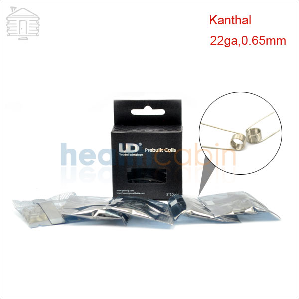 50pc UD Kanthal Prebuilt Coil (22ga, 0.65mm)