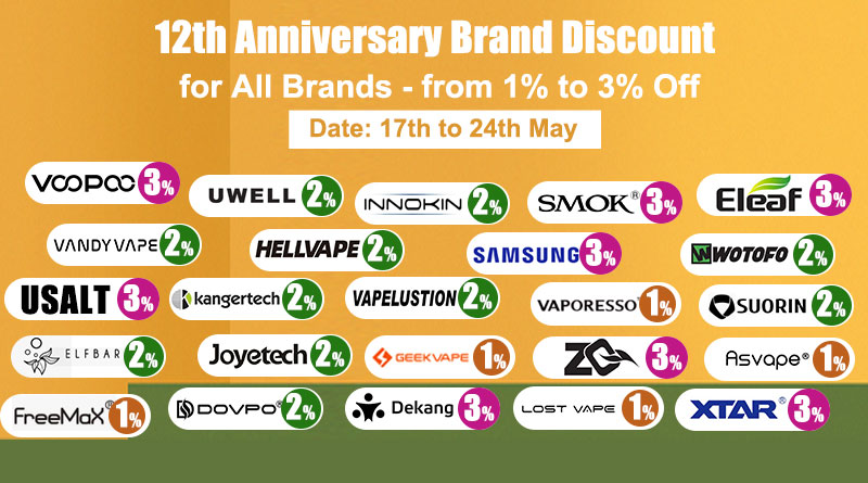 12th Anniversary Brand Discount-Brands