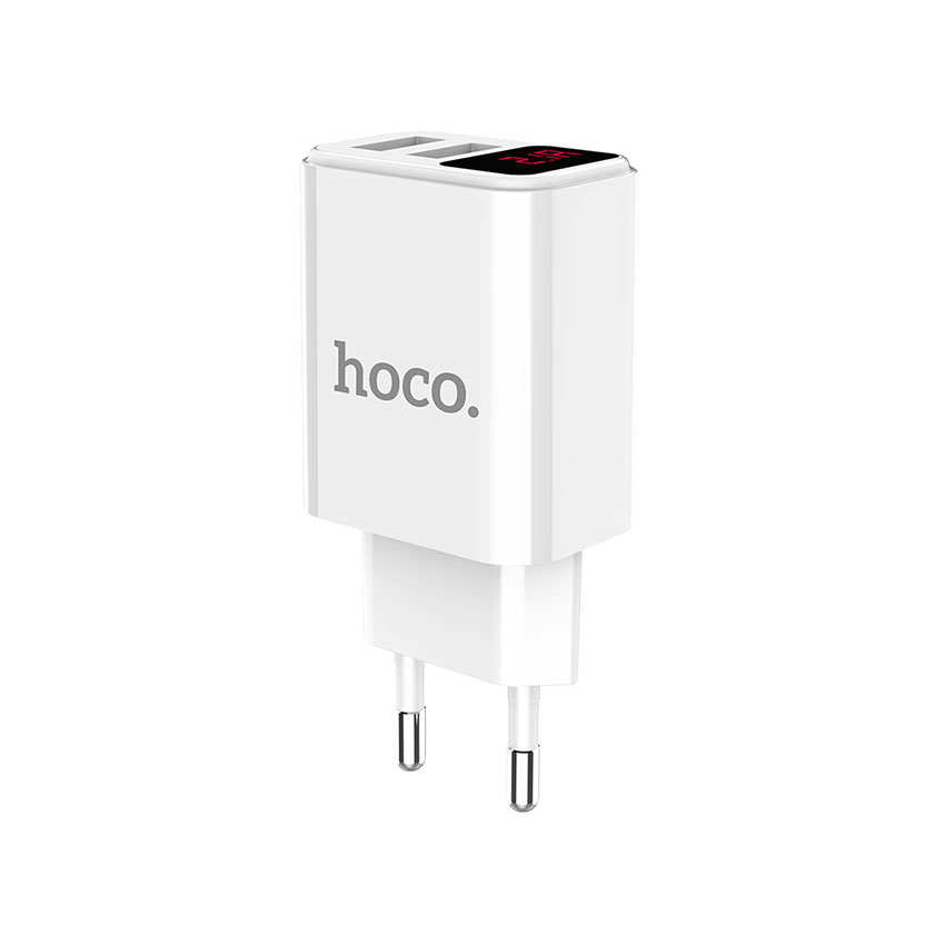 HOCO C63A Victoria Dual Port Charger With Digital Display Fast Charger For 7/7 Plus/6S/6S Plus/6 Plus/6/SE (2020)/ 11/ 11Pro/11ProMax/XsMax,/XR/ XS/X/8/8 Plus/ AirPods/Ipad/Samsung/LG/HTC/Huawei/Moto/xiao MI and More