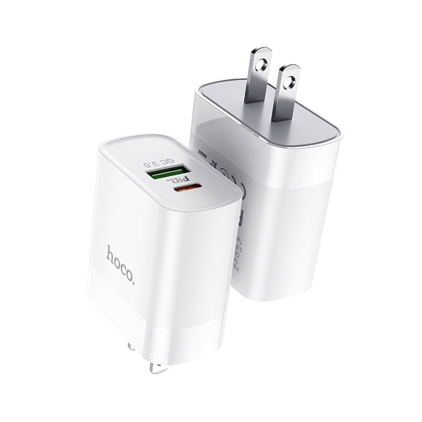 HOCO C80 Rapido PD+QC3.0 Fast Charger For 7/7 Plus/6S/6S Plus/6 Plus/6/SE (2020)/ 11/ 11Pro/11ProMax/XsMax,/XR/ XS/X/8/8 Plus/ AirPods/Ipad/Samsung/LG/HTC/Huawei/Moto/xiao MI and More