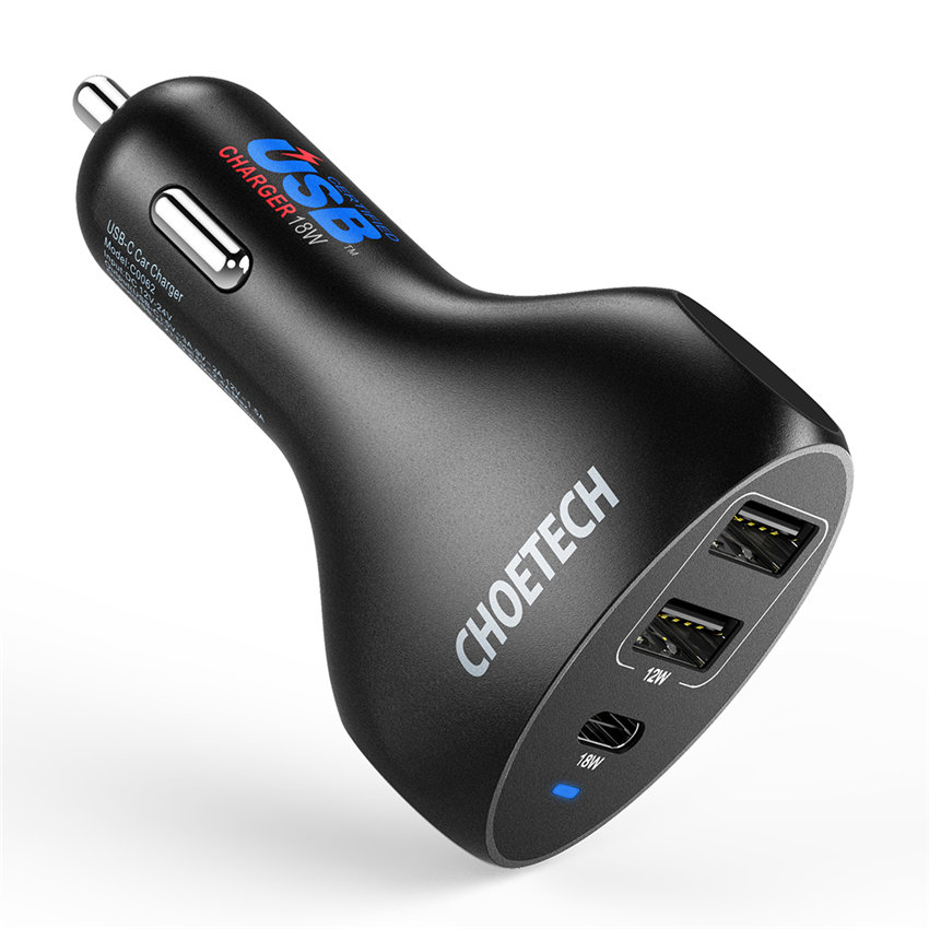CHOETECH C0062 Three ports PD type C Car Charger