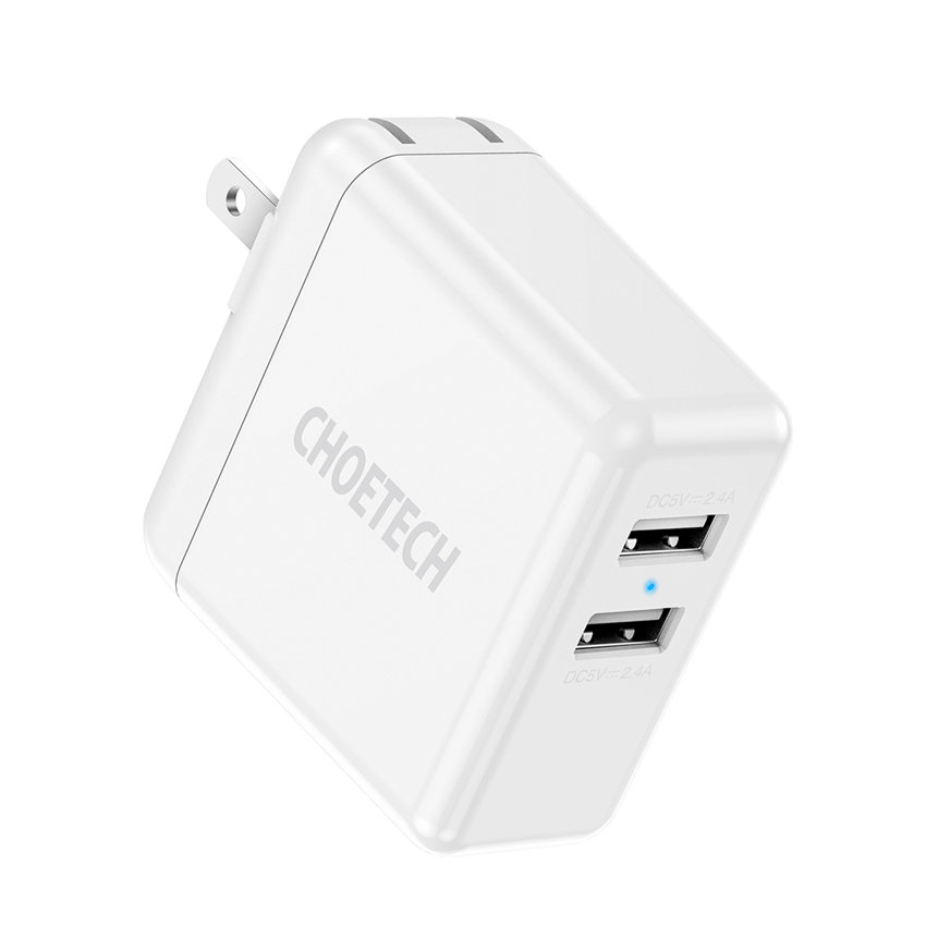 CHOETECH Q3007 24W USB-A Wall Fast Charging For 7/7 Plus/6S/6S Plus/6 Plus/6/SE (2020)/ 11/ 11Pro/11ProMax/XsMax,/XR/ XS/X/8/8 Plus/ AirPods/Ipad/Samsung/LG/HTC/Huawei/Moto/xiao MI and More