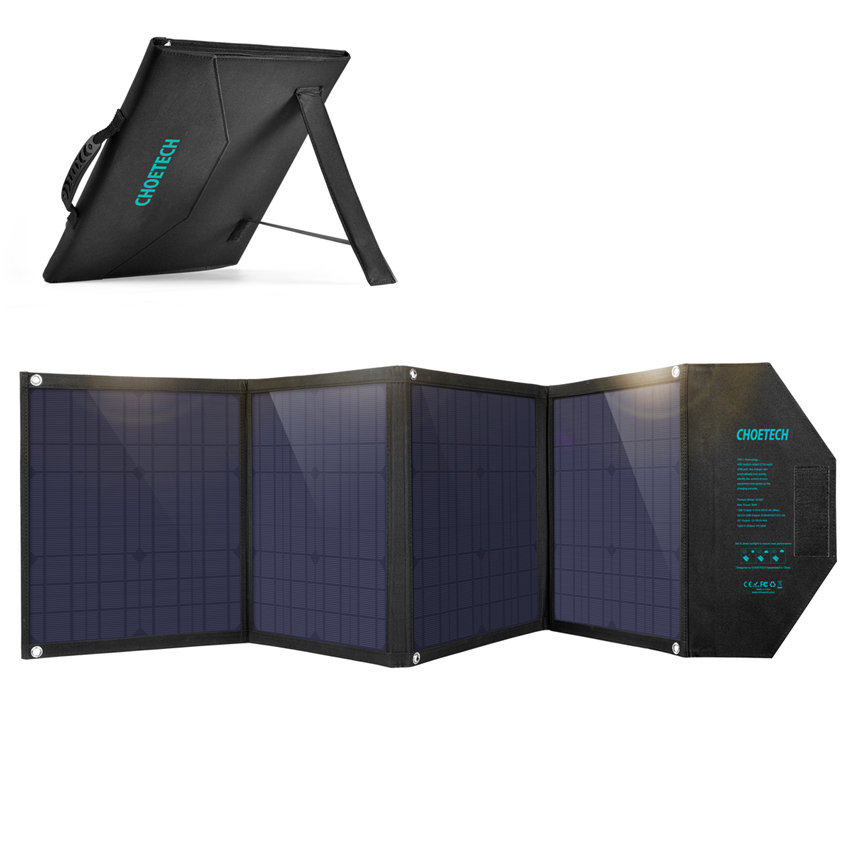 CHOETECH SC007 80W Three Panels Solar Charger Portable Waterproof Solar Panels Phone Charger