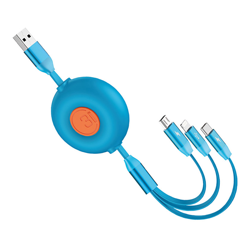 ROCK G2 Retractable 3 in 1 Charge & Sync Cable