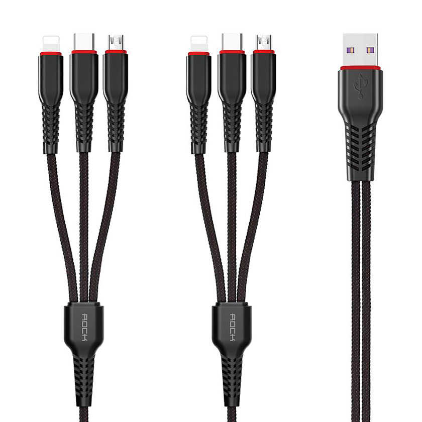 ROCK G6 Metal Braided 6 in 1 Charge,Sync Cable 200cm