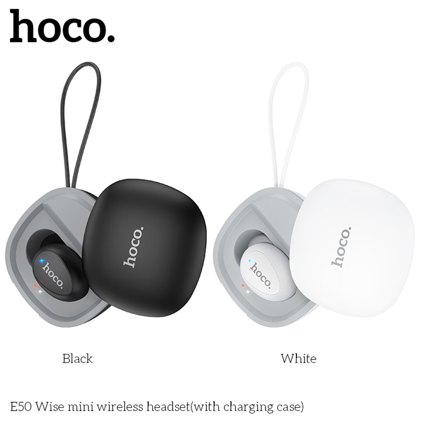 HOCO E50 Smart Mini Bluetooth Headset With Charging box(50mAh)