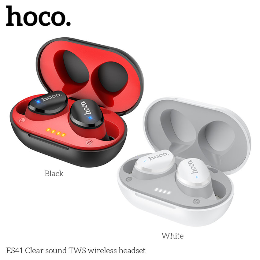HOCO ES41 Bluetooth 5.0 True Wireless Earbuds With Charging Case Bulit-in Mic Premium Sound With Deep Bass For Sport Running(400mAh)