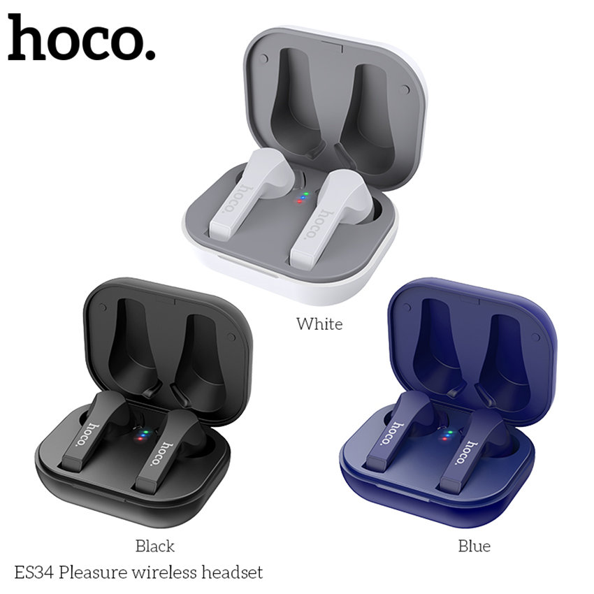 HOCO ES34 True Wireless Earbuds With Charging Case Bulit-in Mic Premium Sound With Deep Bass For Sport Running (400mAh)