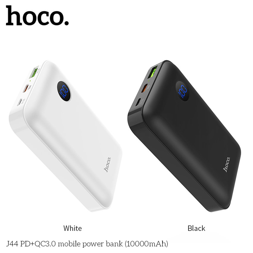 HOCO J44 PD+QC3.0 Mobile Power Bank High Speed Charging For 7/7 Plus/6S/6S Plus/6 Plus/6/SE (2020)/ 11/ 11Pro/11ProMax/XsMax,/XR/ XS/X/8/8 Plus/ AirPods/Ipad/Samsung/LG/HTC/Huawei/Moto/xiao MI and More(10000mAh)