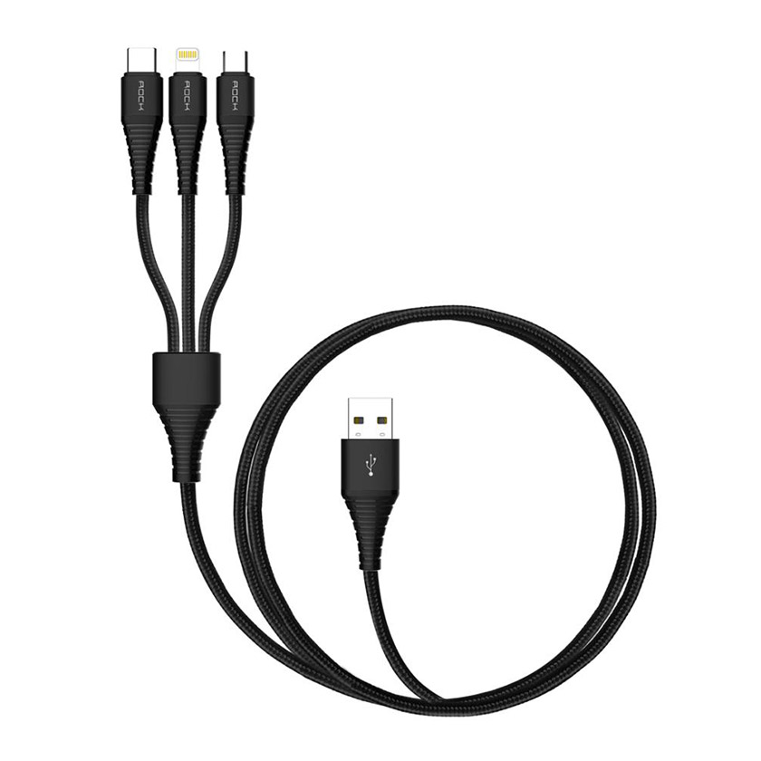 ROCK Hi Tensile 3 in 1 Charging Cable W,version A 120cm