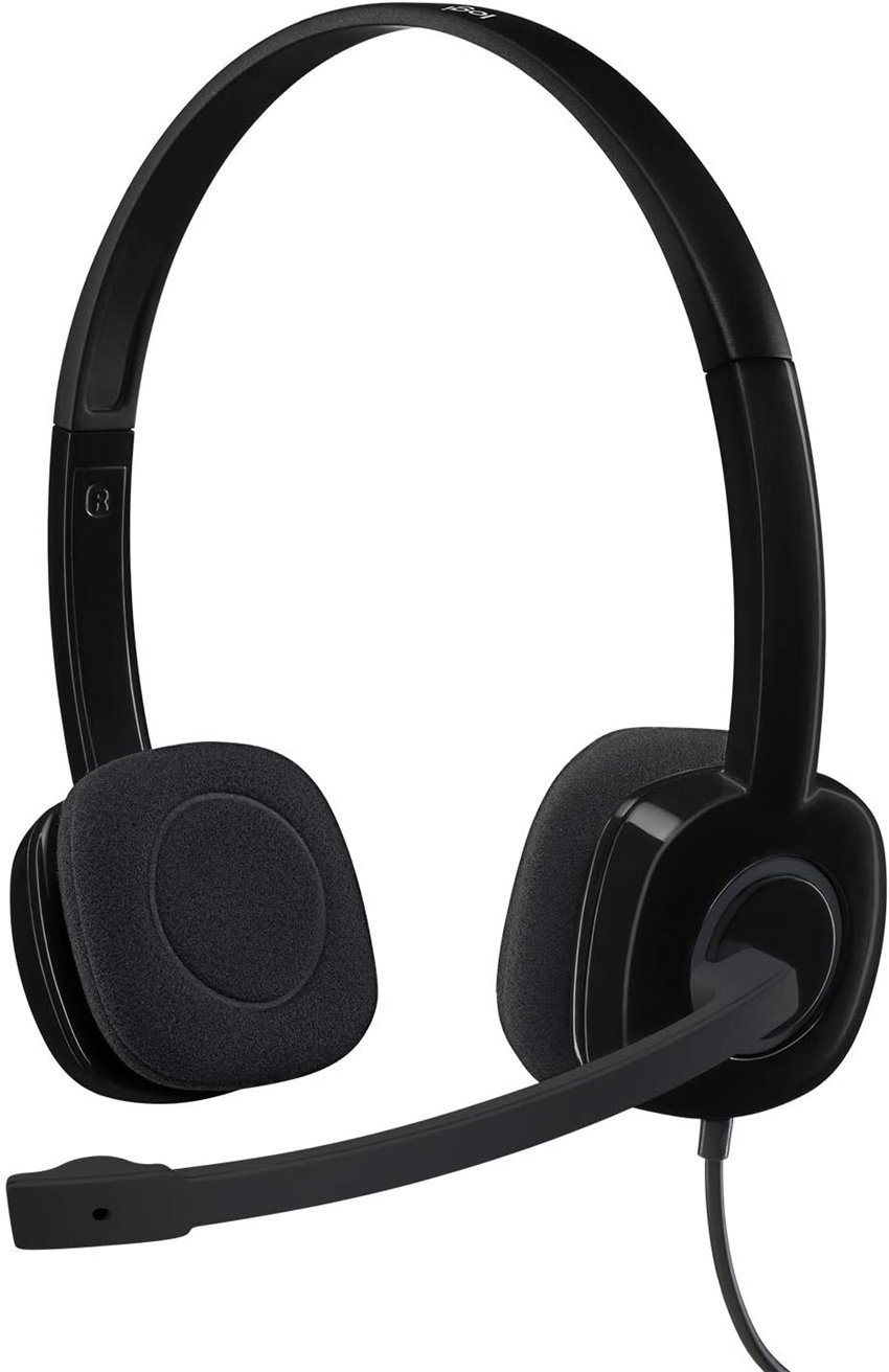 Logitech H151 3.5 mm Analog Stereo Headset With Boom Microphone - Black