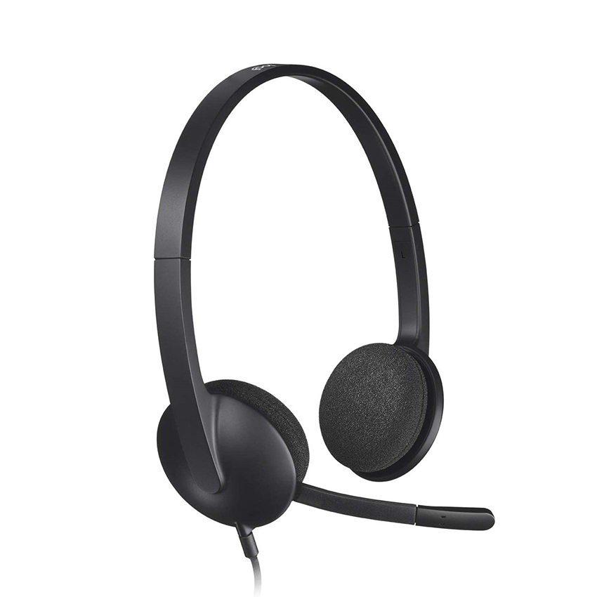 Logitech H340 Roll Over Image To Zoom In USB Headset Stereo USB Headset For Windows And Mac - Black