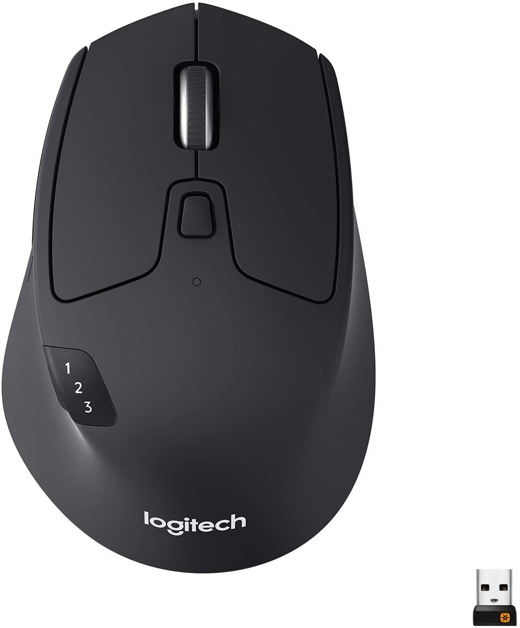 Logitech M720 Triathalon Multi-Device Wireless Mouse – Easily Move Text Images and Files Between 3 Windows and Apple Mac Computers Paired with Bluetooth or USB Hyper-Fast Scrolling Black