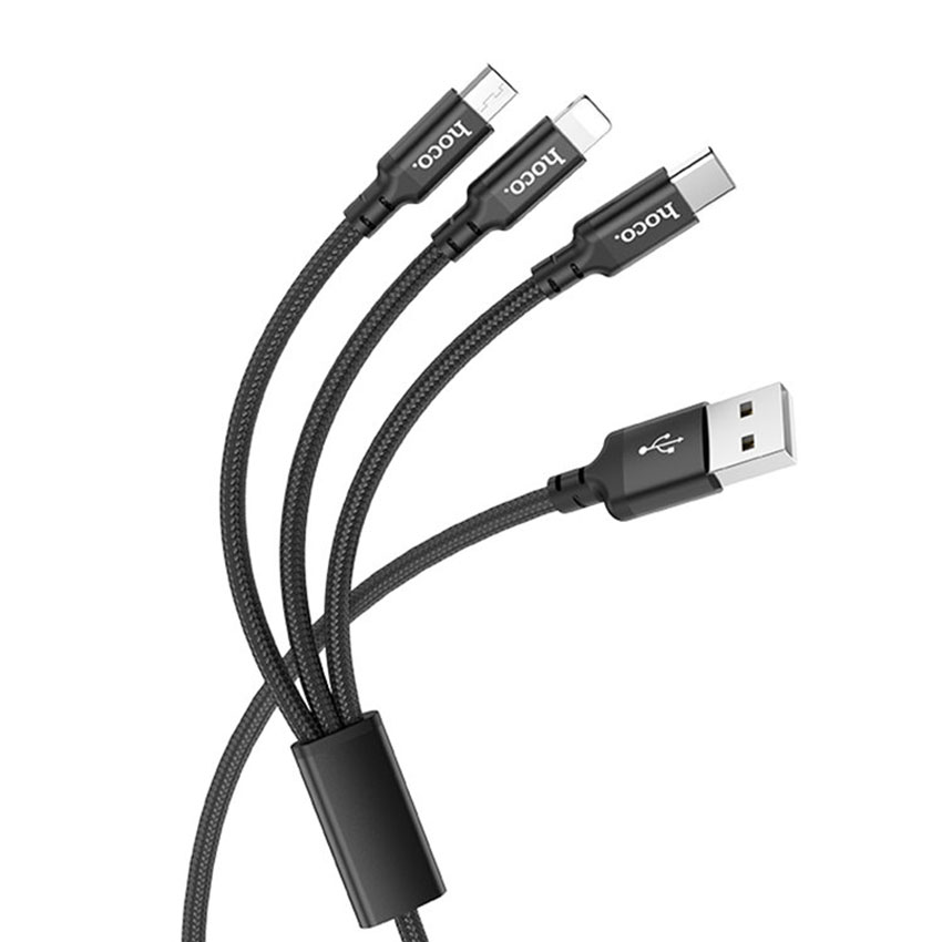 HOCO X14 3-in-1 Times Speed Charging Cable Fast Charging