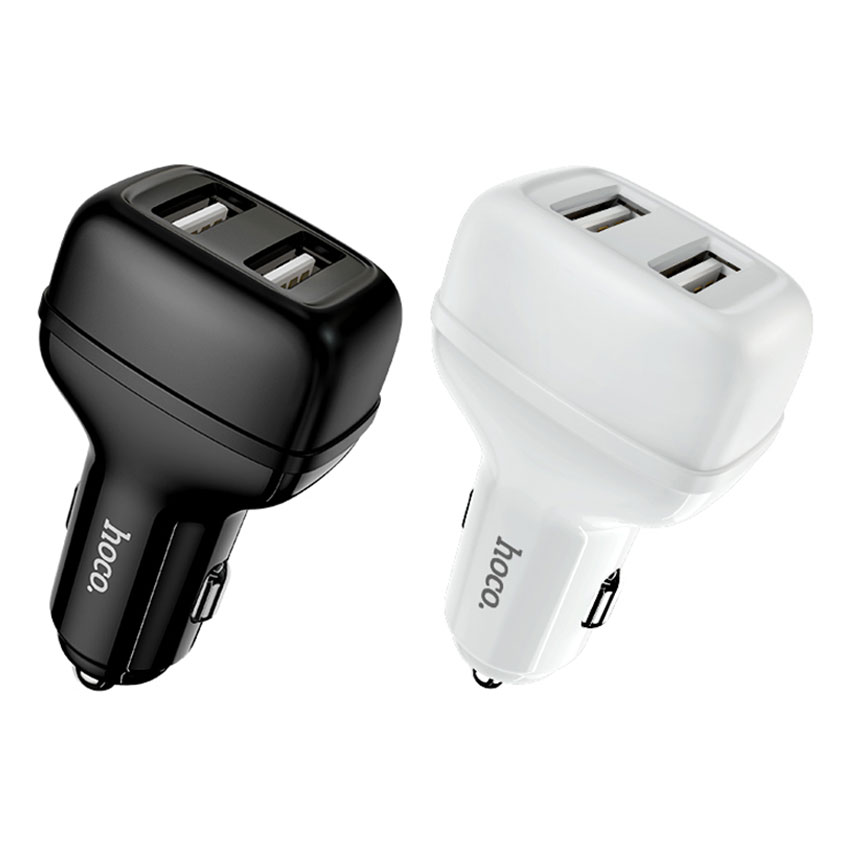 HOCO Z36 Leader Dual Port Car Charger Fast Charging For 7/7 Plus/6S/6S Plus/6 Plus/6/SE (2020)/ 11/ 11Pro/11ProMax/XsMax,/XR/ XS/X/8/8 Plus/ AirPods/Ipad/Samsung/LG/HTC/Huawei/Moto/xiao MI and More