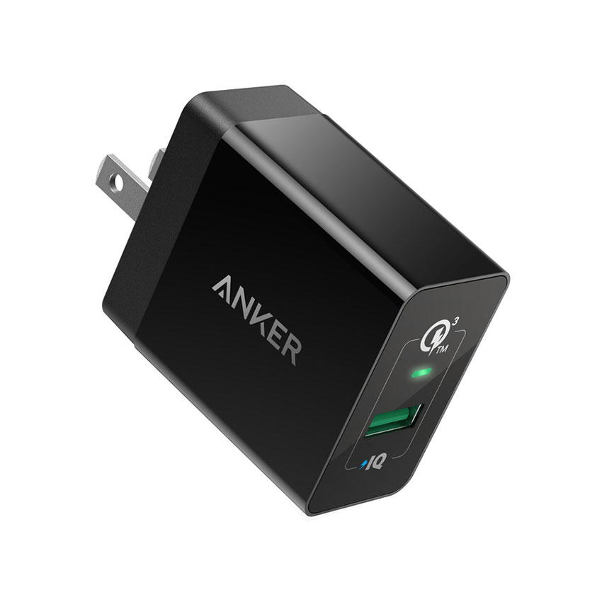 ANKER A2013 Quick Charge 3.0 18W 3Amp USB Wall Charger Fast Charging For 7/7 Plus/6S/6S Plus/6 Plus/6/SE (2020)/ 11/ 11Pro/11ProMax/XsMax,/XR/ XS/X/8/8 Plus/ AirPods/Ipad/Samsung/LG/HTC/Huawei/Moto/xiao MI and More