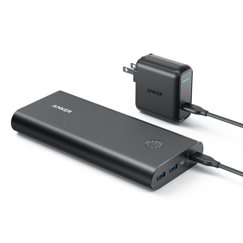 ANKER B1375 PowerCore+ 26800mAh PD with 30W Power Delivery Charger High Speed Charging For 7/7 Plus/6S/6S Plus/6 Plus/6/SE (2020)/ 11/ 11Pro/11ProMax/XsMax,/XR/ XS/X/8/8 Plus/ AirPods/Ipad/Samsung/LG/HTC/Huawei/Moto/xiao MI and More