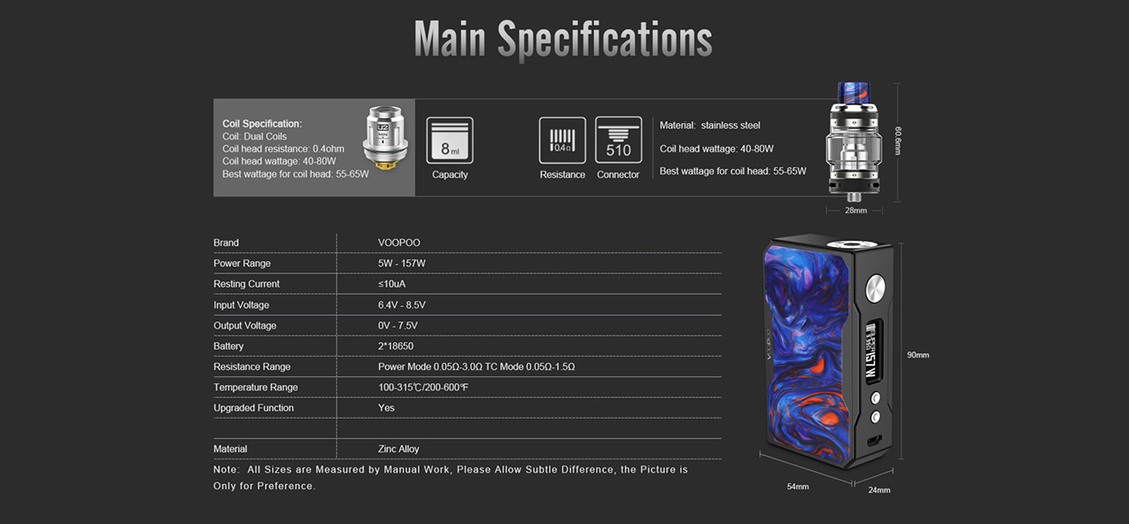 VOOPOO Black Drag 157W Mod Kit