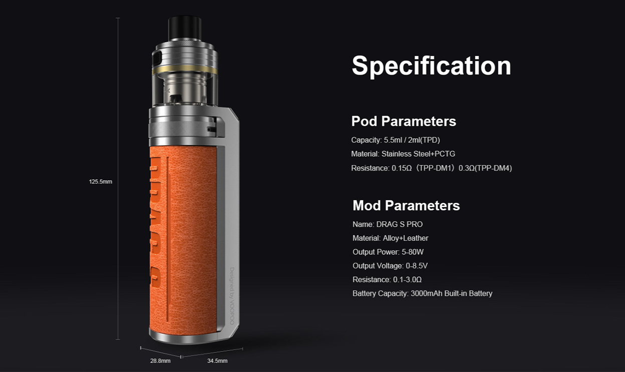 Voopoo Drag S Pro Pod Mod Kit 3000mAh 5.5ml