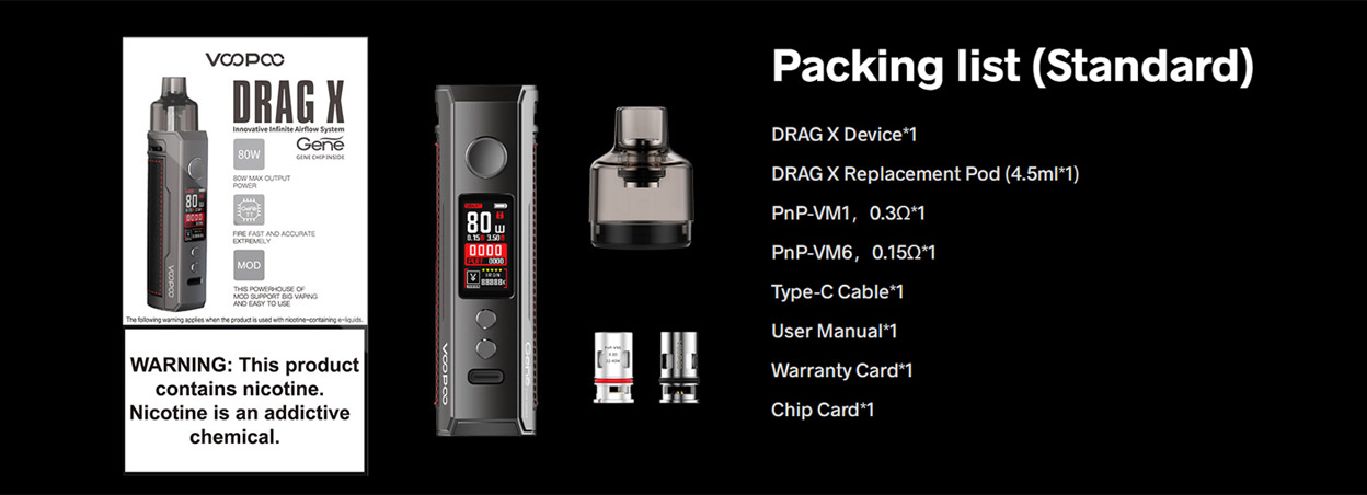 Voopoo Drag X 80W Mod Pod Kit 4.5ml