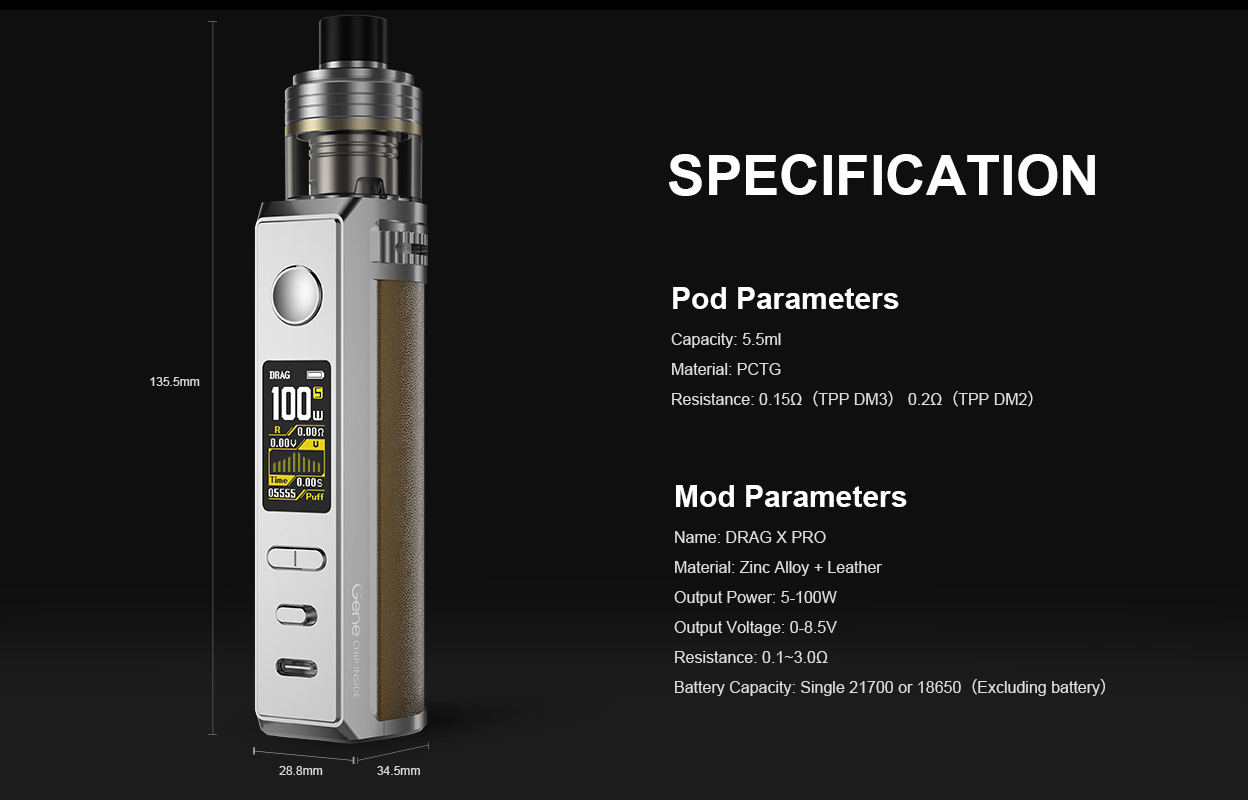 Voopoo Drag X Pro 100W Pod Mod Kit 5.5ml