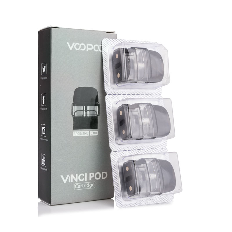 VOOPOO Vinci Pod Cartridge For Vinci pod Kit / Drag Nano 2 Kit / Vinci Pod Royal Edition Kit 2ml / Vinci Q Kit / Drag Nano 2 Nebula Edition Kit / Vinci Pod SE Kit 2ml (3pcs/pack)