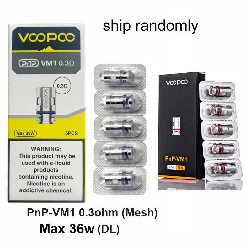 Voopoo PnP Replacement Coils for Drag Baby/Mini/2/S/X,VINCI Series Kit,Argus Pro,PnP 20/22,V.SUIT,Doric 60,Drag E60,Drag H80 S (5Pcs/Pack)