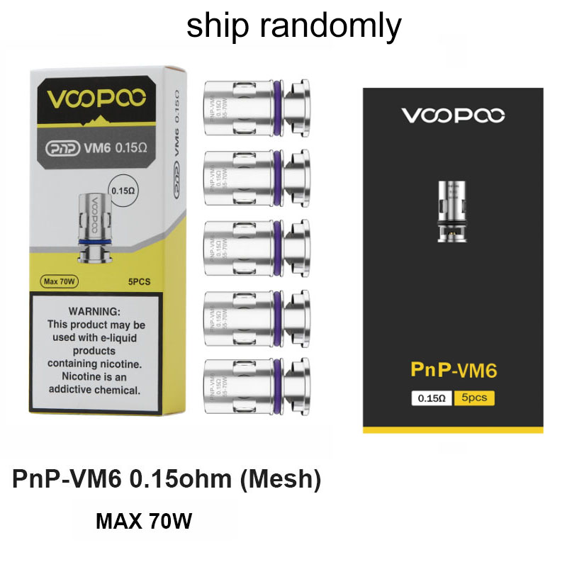 Voopoo PnP Replacement Coils for Drag Baby/Mini/2/S/X,VINCI Series Kit,Argus Pro,PnP 20/22,V.SUIT,Doric 60,Drag E60,Drag H80 S (5Pcs/Pack)