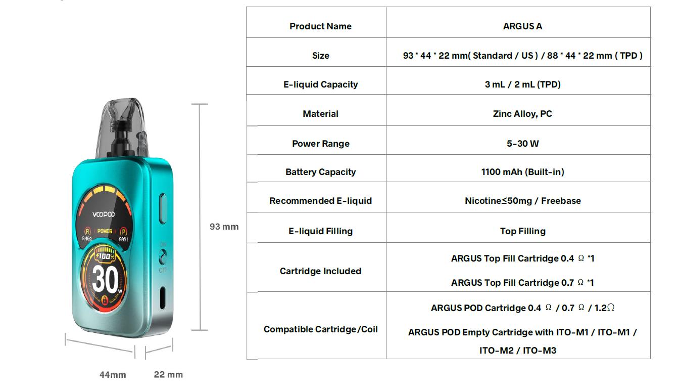 VOOPOO Argus A Pod Sistem Kiti