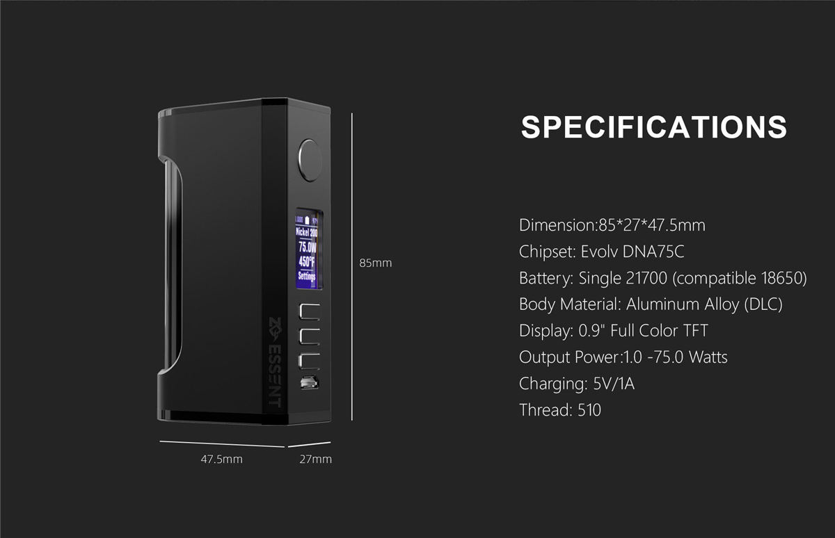 ZQ Essent DNA75C Box Mod