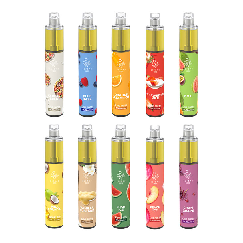  Elf Bar 2200 Puffs Disposable Kit with Pull & Play Design 1250mAh 6ml