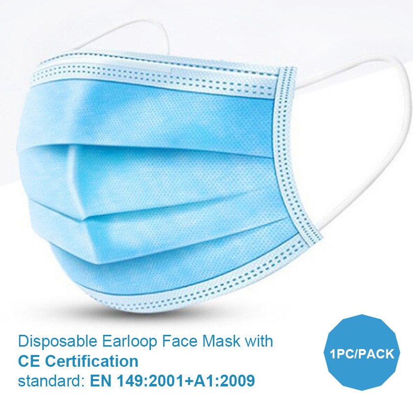 [Free Gift] Disposable Earloop Face Mask (each order over 25USD get 1pc for free)