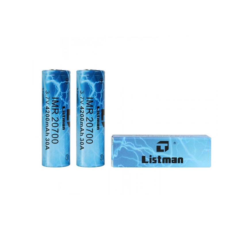 2pcs Listman IMR 20700 4200mAh 30A Flat Top Li-ion Rechargeable Battery