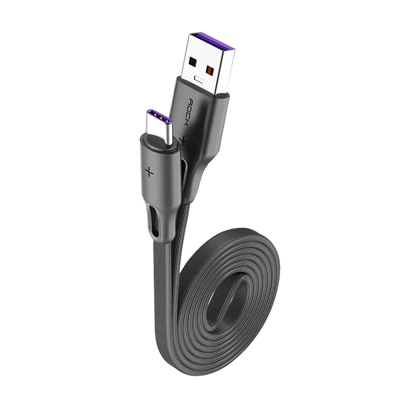 ROCK S1 Type C 5A Fast Charge,Sync Flat Cable 100cm