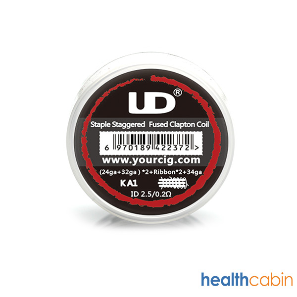 UD Kanthal A1 Staple Staggered Fuse Clapton Coil (26ga+32ga)*2+Ribbon*2+34ga