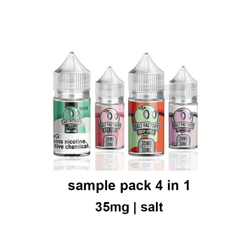 10ml Air Factory Salt E-Liquid 4 in 1 Sample Pack Included (Melon Lus,Mystery,Blue Razz,Limited Edition Mint)