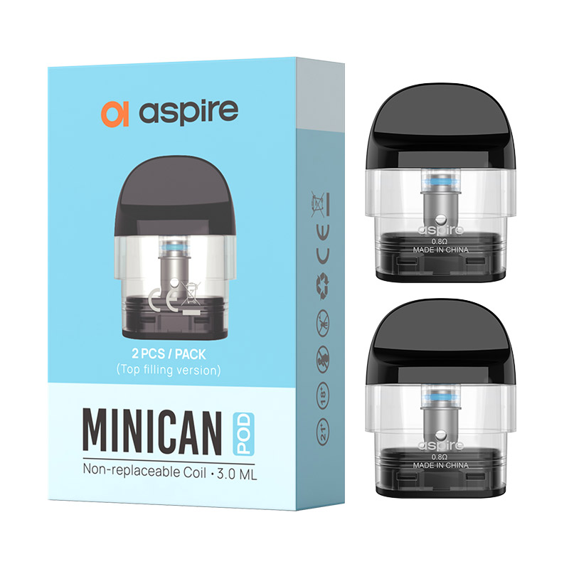 Aspire Minican Pod Cartridge for Minican 2 / Minican+ / Minican / Minican 3 / Minican 3 Pro / Minican 4 / Minican 4 Plus / Pulz Pro 3ml (2pcs/pack)
