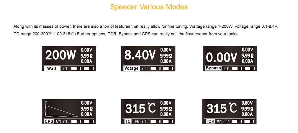 Aspire Speeder Revvo 200W Mod Kit