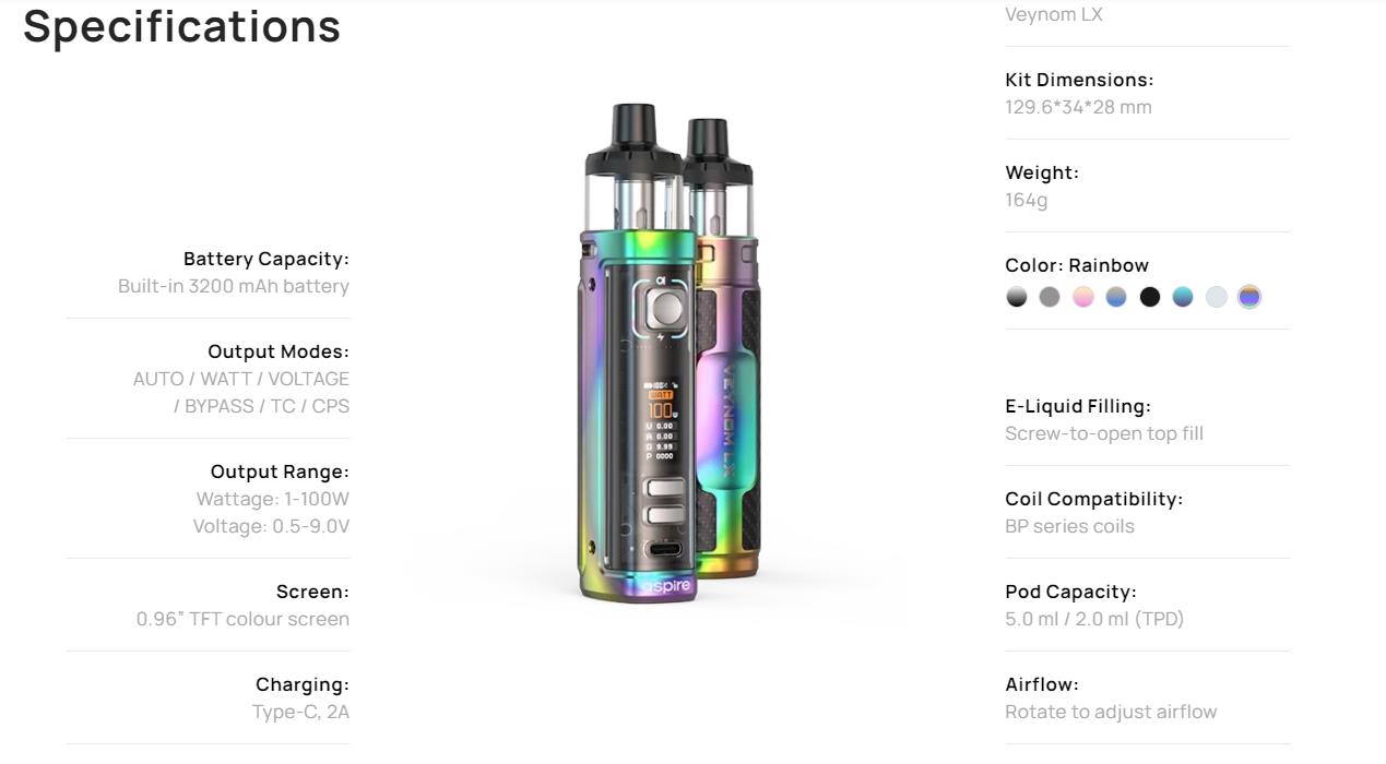 Aspire Veynom LX Pod Kit