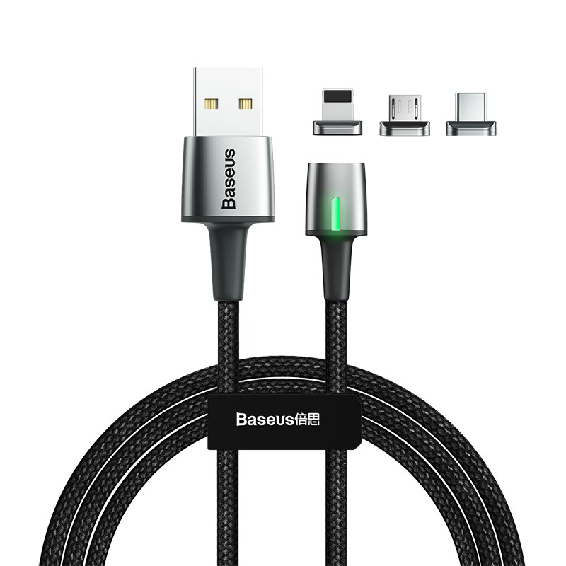 Baseus 3 in 1 Zinc Magnetic 2.4A Braided Fast Charge Sync Cable(L=2M)