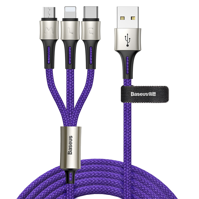 Baseus Blindly Select 3 in 1 Cable for Lightning/Micro/Type-C(L=1.2m)